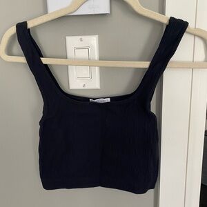 Zara Black Fitted Crop Tank Top